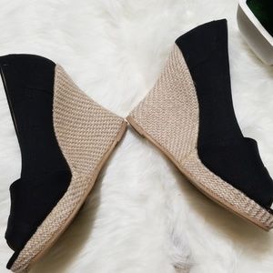 3/$20 QUPID|Open Toe 3" Heeled Espadrilles 6 Black